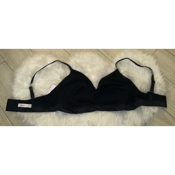Auden Unlined Triangle Bralette Bra Satin WF Womens XXL 2XLarge Black New Nwt - Picture 5 of 7